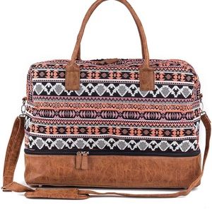 888
Women Canvas Travel Weekender Overnight Carry-on Duffel Bag with Shoe